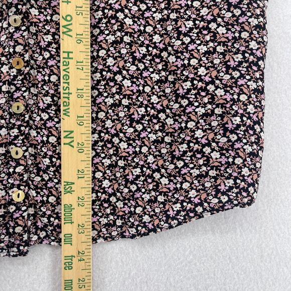 & OTHER STORIES Blouse 6 Paris Atelier Ditsy Floral Ruffled Shell Button Black - Picture 10 of 11